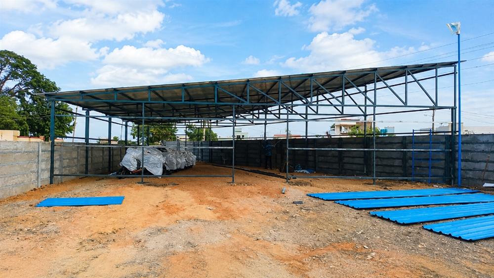 Open-Bay Industrial Storage Shed
