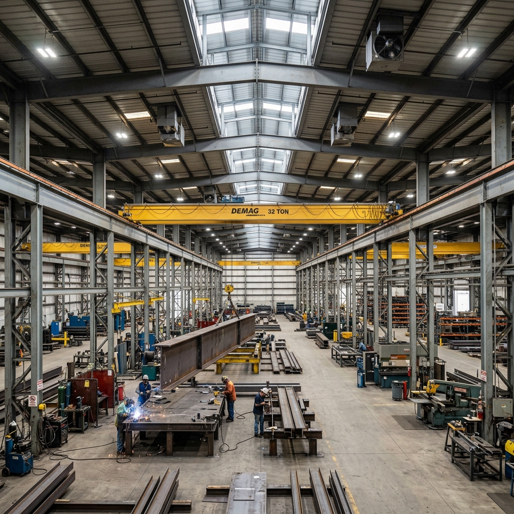 Manufacturing shed, 6-bay layout