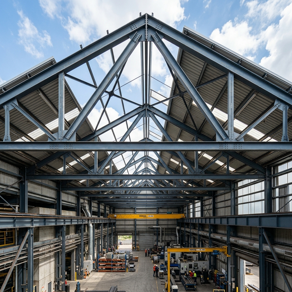 Long-span industrial roof trusses