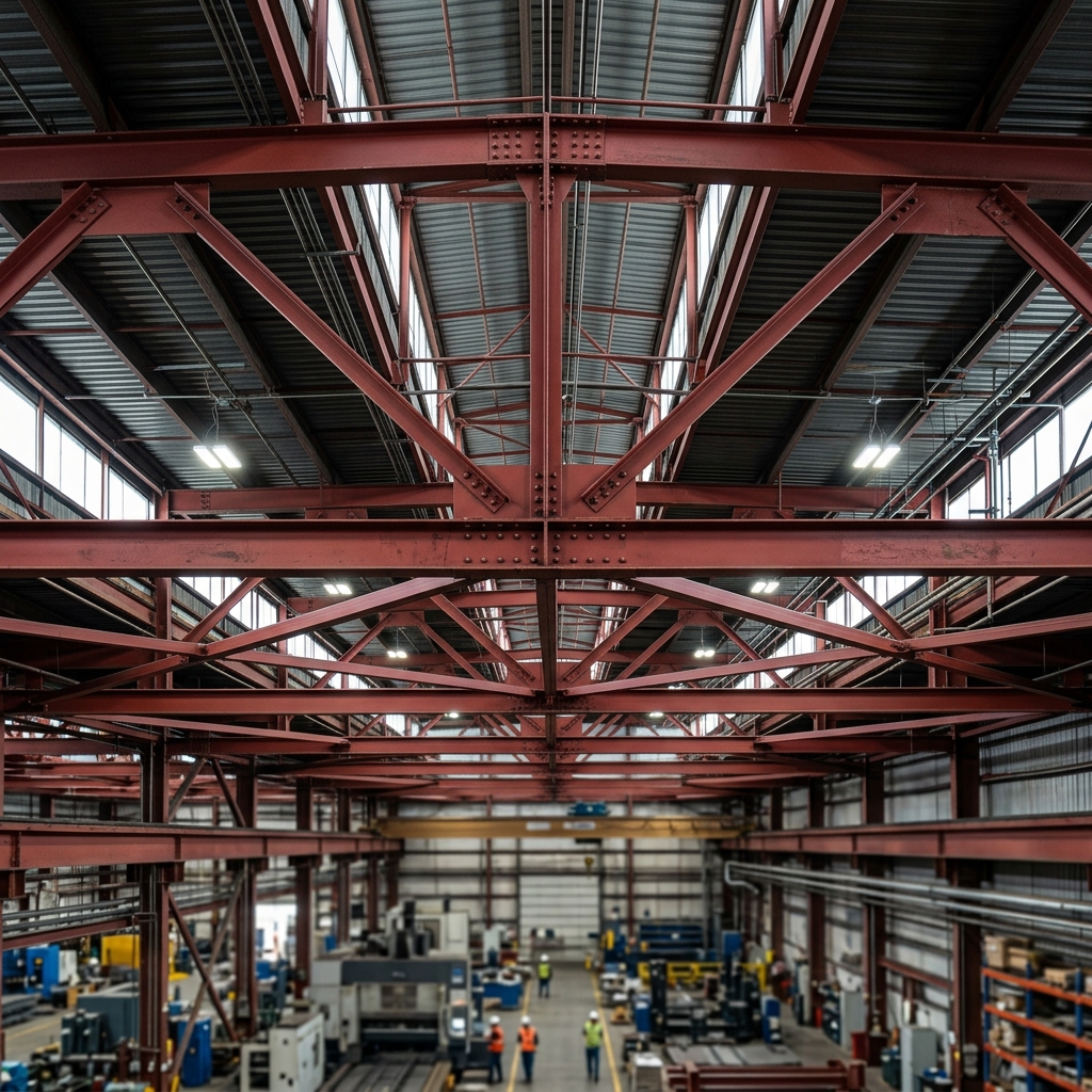 Anti-corrosion painted roof trusses