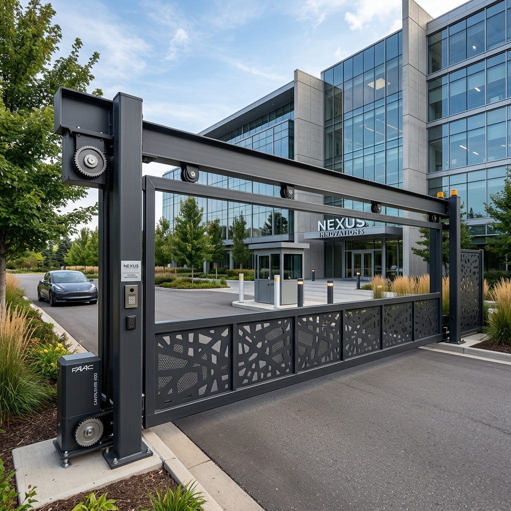 Motorised cantilever sliding gate