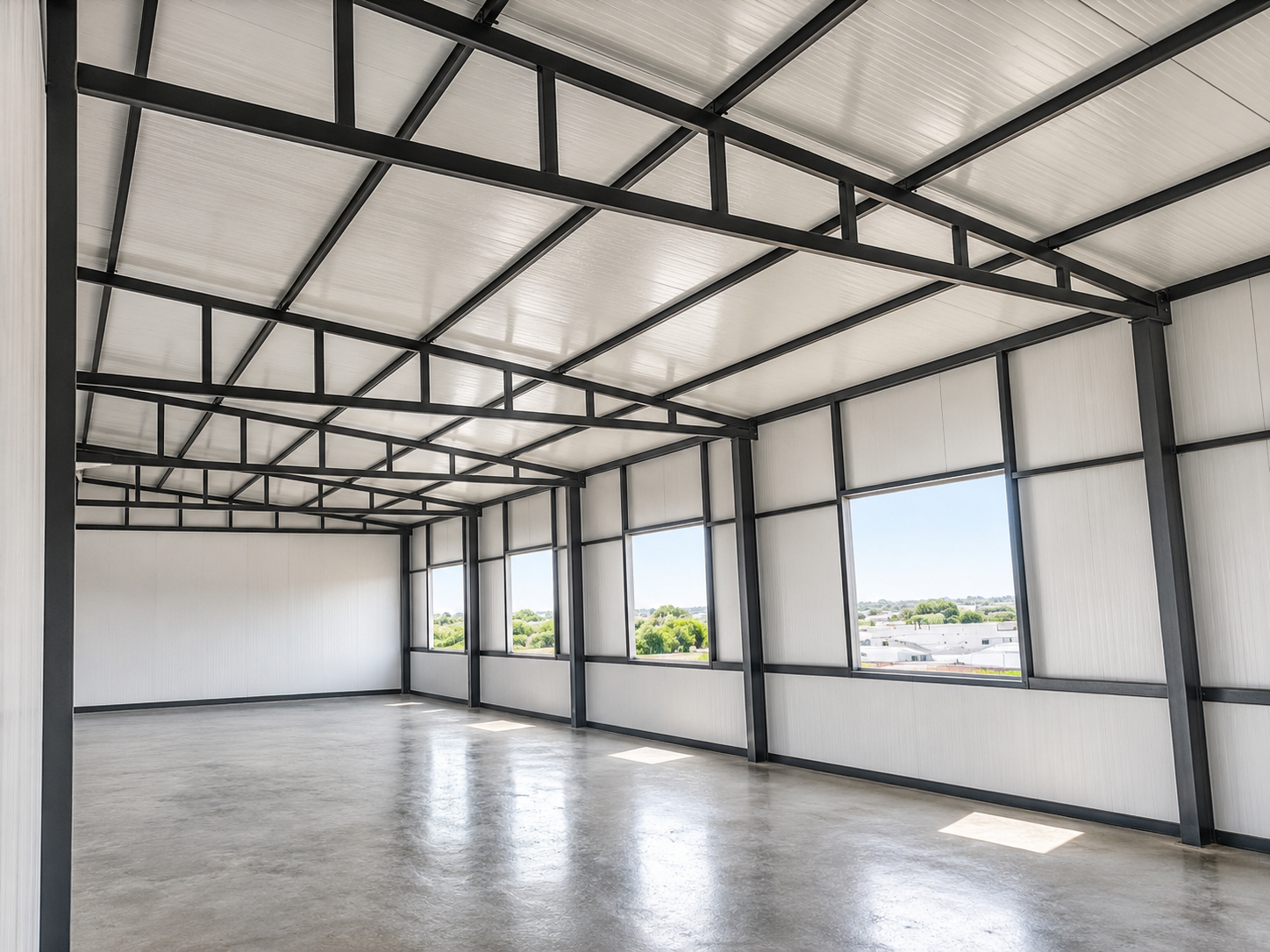 Finished commercial office space prefab structure